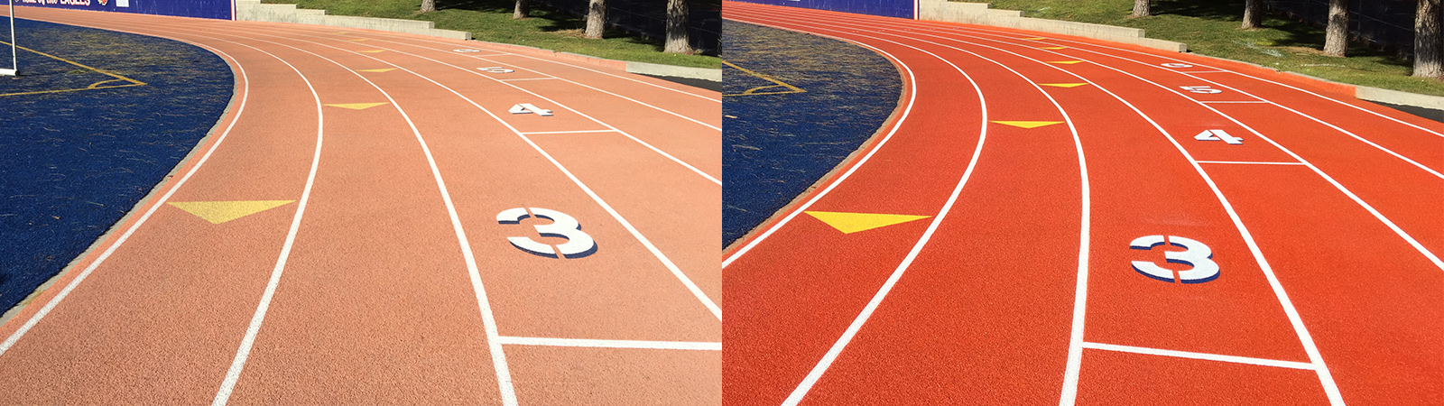 Aerial view of restored running track